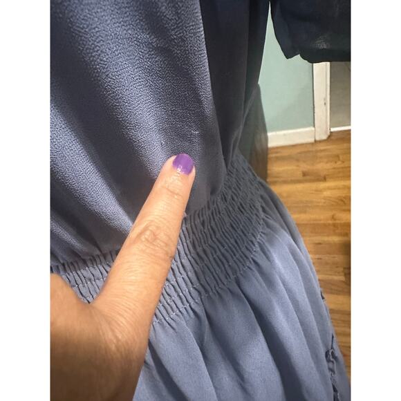 Mikarose Dusty Blue Tiered Ruffle Dress – Feminine & Flowy Perfection - Picture 7 of 12